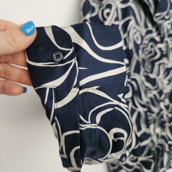 Weekend Max Mara Babila Silk-Twill Button Down Shirt M Designer Quiet Luxury - Picture 5 of 7